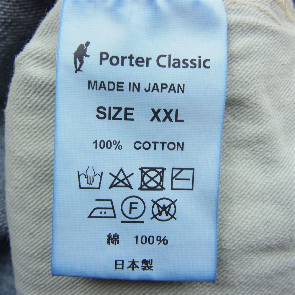 PORTER CLASSIC ポータークラシック 23SS STEINBECK DENIM PANTS スタインベック ワイド デニムパンツ インディゴブルー系 XXL【美品】【中古】
