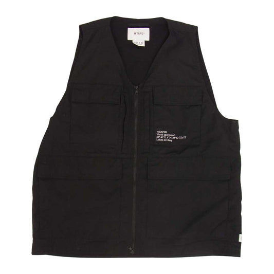 WTAPS ダブルタップス 22SS  221WVDT-JKM01 LRRP / VEST ロゴ刺繍 ジップ ベスト ブラック系 03【中古】