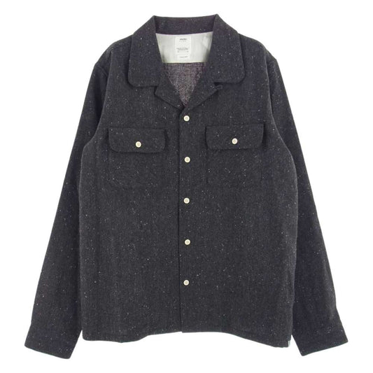 VISVIM ビズビム 22AW 0122205011011 BOOMER SHIRT L/S DONEGAL ブーマー シャツ 長袖 ウール チャコール系 マルチカラー系 4【中古】