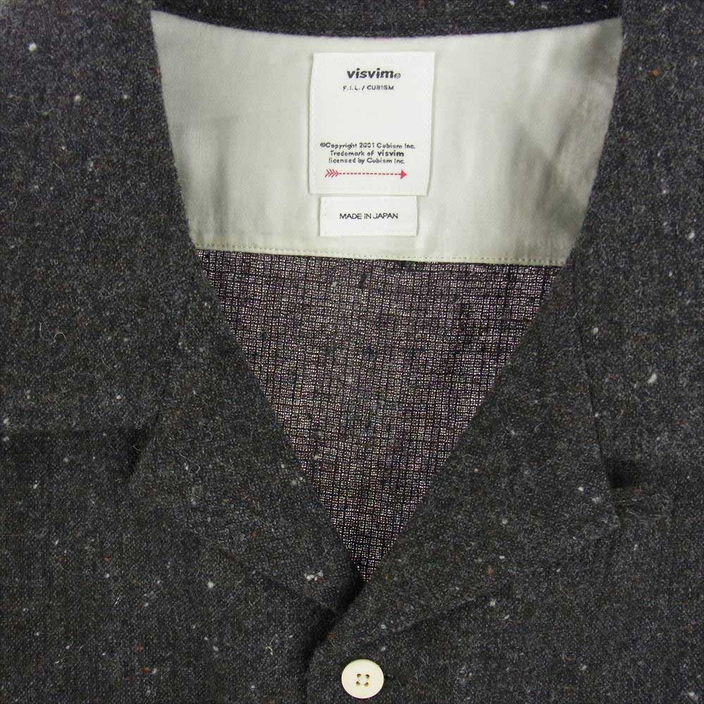 VISVIM ビズビム 22AW 0122205011011 BOOMER SHIRT L/S DONEGAL ブーマー シャツ 長袖 ウール チャコール系 マルチカラー系 4【中古】