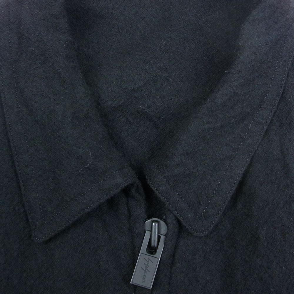 Yohji Yamamoto POUR HOMME ヨウジヤマモトプールオム 22AW HE-Y03-104 FULLING SERGE A-MILLING SINGLE RIDERS 縮絨シワ加工 フリング ウールサージ シングル ライダースジャケット ブラック系 2【美品】【中古】