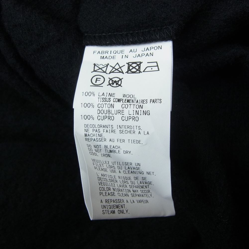 Yohji Yamamoto POUR HOMME ヨウジヤマモトプールオム 22AW HE-Y03-104 FULLING SERGE A-MILLING SINGLE RIDERS 縮絨シワ加工 フリング ウールサージ シングル ライダースジャケット ブラック系 2【美品】【中古】