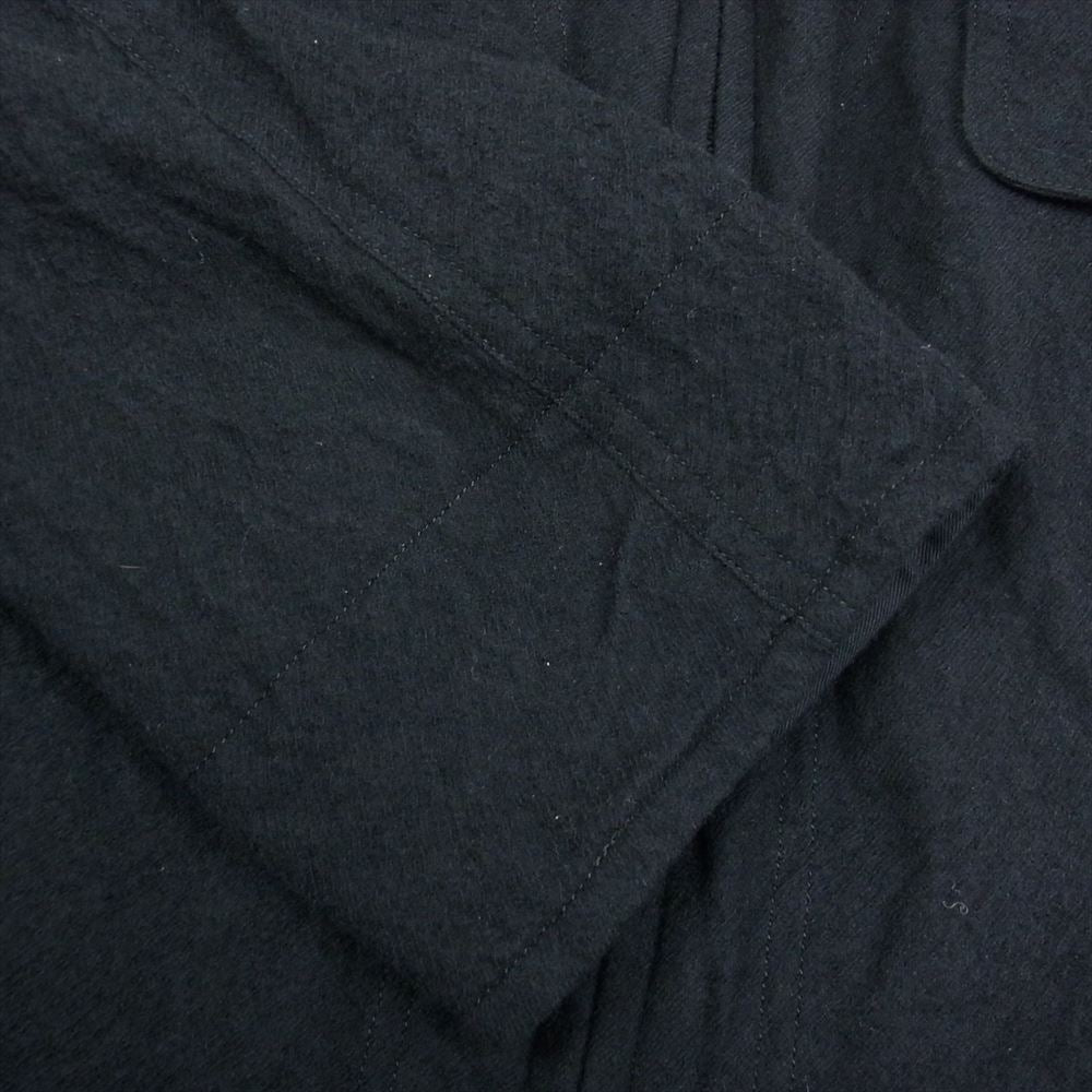 Yohji Yamamoto POUR HOMME ヨウジヤマモトプールオム 22AW HE-Y03-104 FULLING SERGE A-MILLING SINGLE RIDERS 縮絨シワ加工 フリング ウールサージ シングル ライダースジャケット ブラック系 2【美品】【中古】