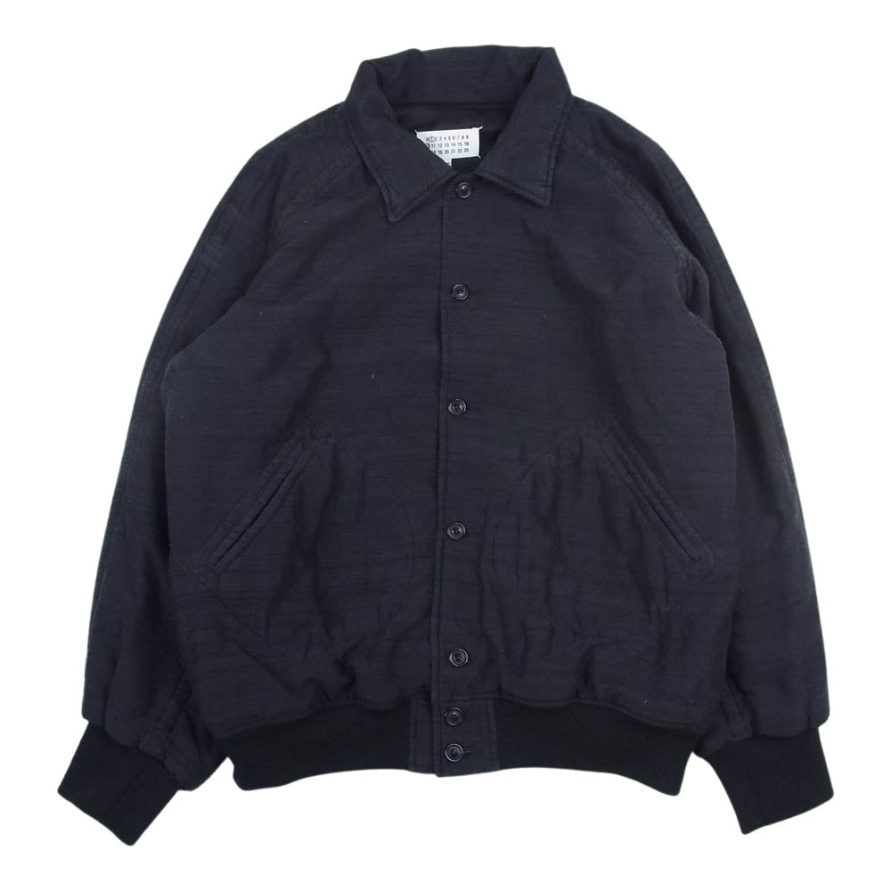 MAISON MARGIELA メゾンマルジェラ 23SS S50AM0593 シルク クロップド 中綿 ボンバージャケット ブラック系 52【中古】