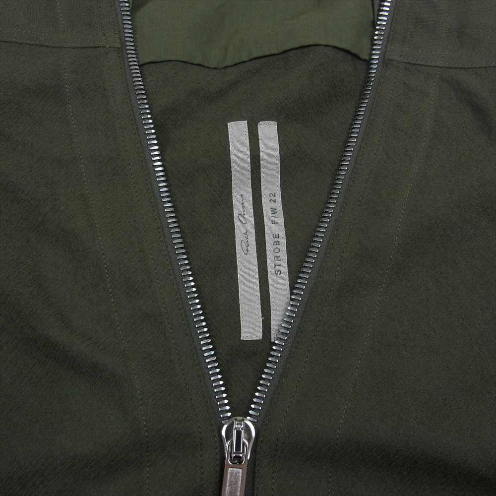 Rick Owens リックオウエンス 22AW RU02B2288-WT STROBE LARRY SHIRT ストロボ ラリーシャツ フルジップ ウール 長袖 シャツ カーキ系 54【美品】【中古】