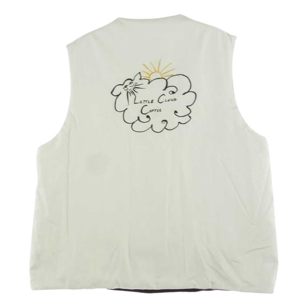 VISVIM ビズビム 22AW SPOT 0122405013007 little cloud coffe リトルクラウドコーヒー REVERSIBLE VEST MAWATA SILK リバーシブル シルク ベスト 真綿 絹 オフホワイト系 ブラック系 4【中古】