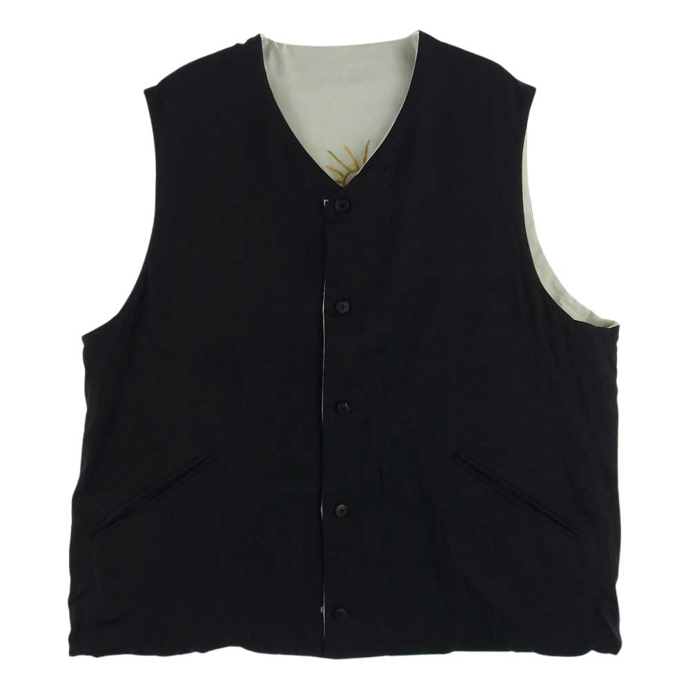 VISVIM ビズビム 22AW SPOT 0122405013007 little cloud coffe リトルクラウドコーヒー REVERSIBLE VEST MAWATA SILK リバーシブル シルク ベスト 真綿 絹 オフホワイト系 ブラック系 4【中古】