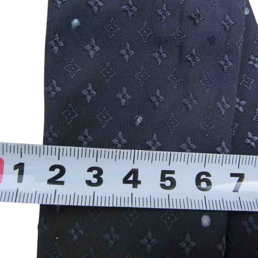 LOUIS VUITTON ルイ・ヴィトン シルク100％ モノグラム ネクタイ ネイビー系【中古】