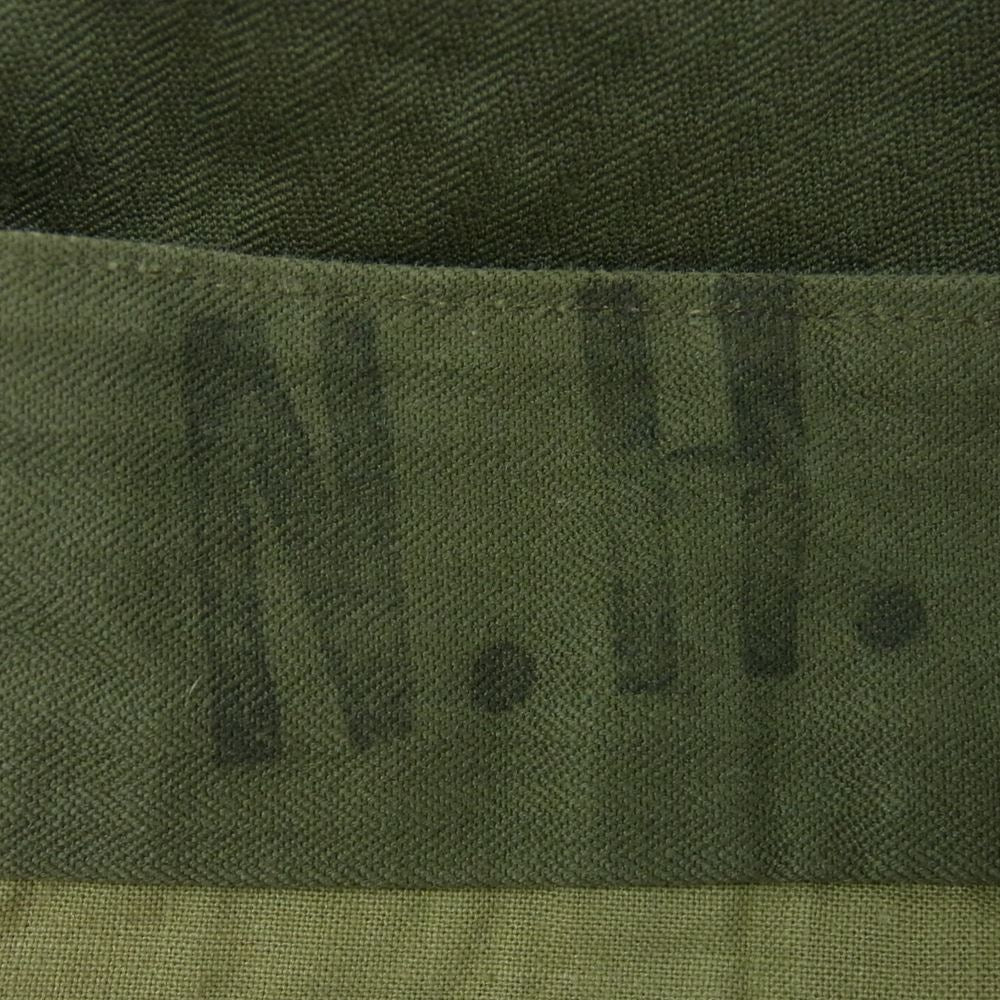 FRENCH ARMY 実物 M-47 後期 ヘリンボーン ボタンフライ テーパード ミリタリー カーゴ パンツ カーキ系 31【中古】