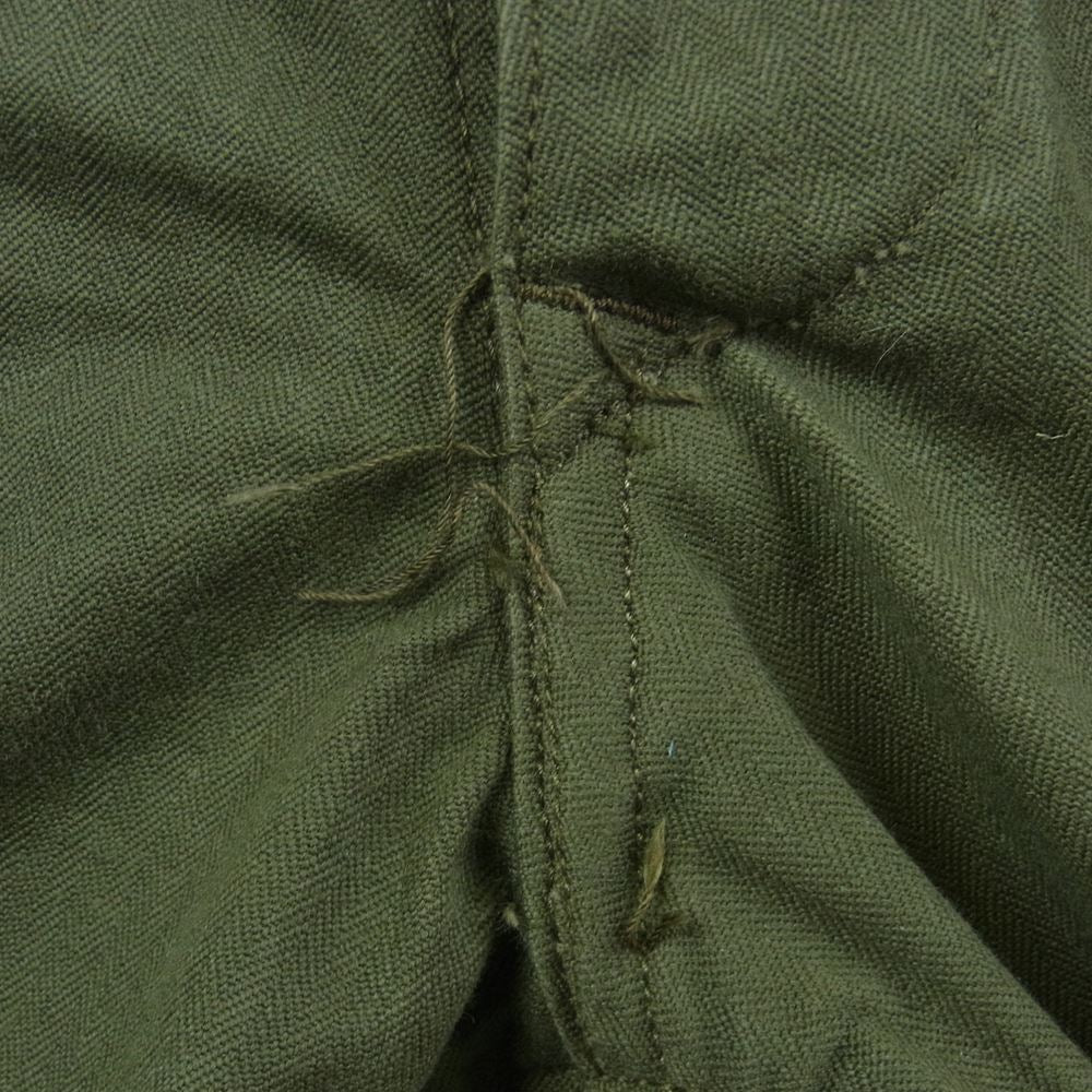 FRENCH ARMY 実物 M-47 後期 ヘリンボーン ボタンフライ テーパード ミリタリー カーゴ パンツ カーキ系 31【中古】