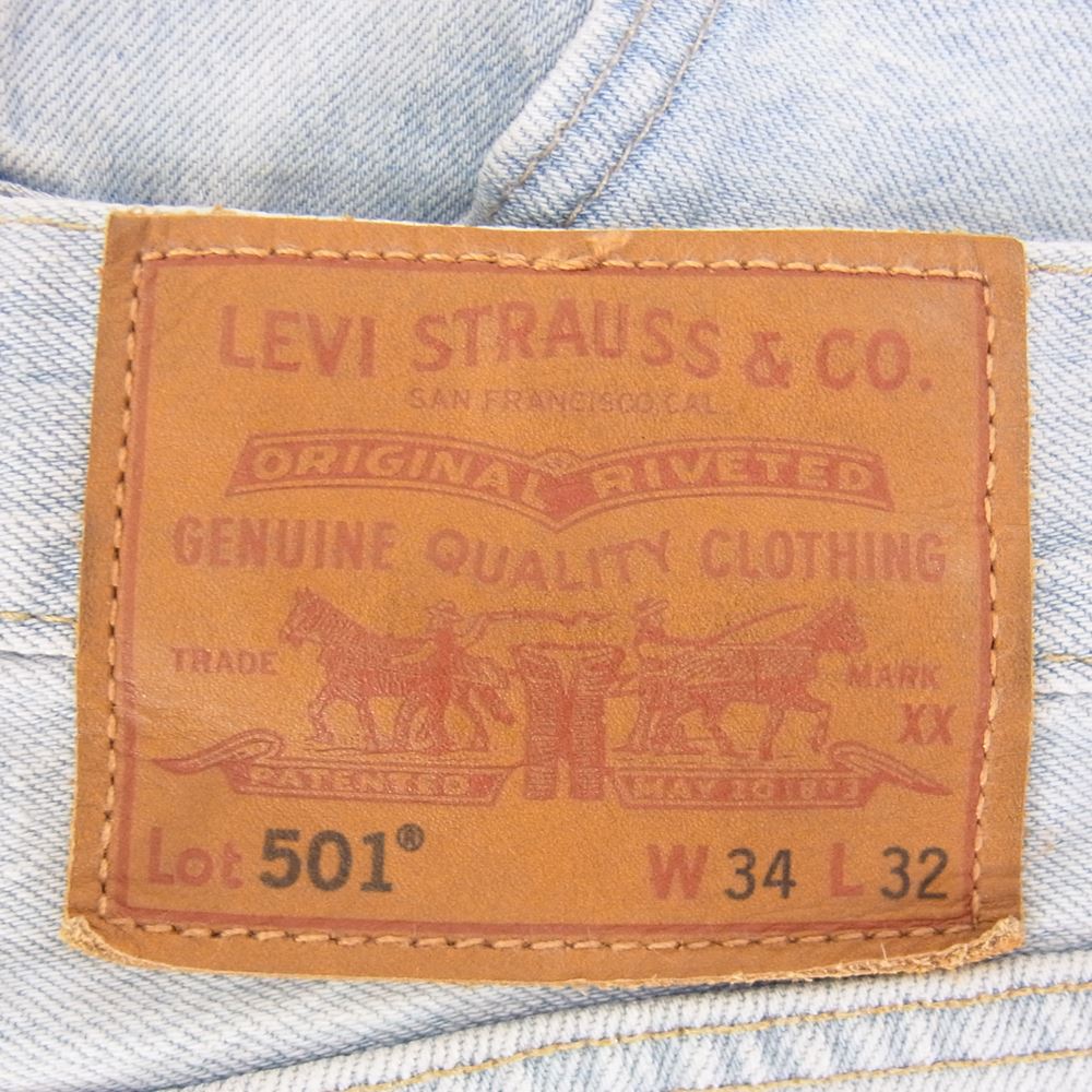 Levi's リーバイス 00501-3275 501 ボタンフライ レギュラー ストレート デニムパンツ ジーンズ インディゴブルー系 34【中古】