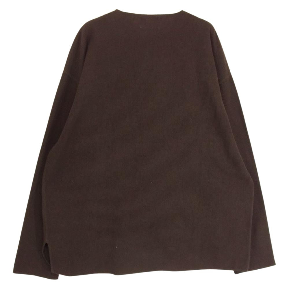 ブラームス 19AW BHS-RKAW19004-19AW ROOTSTOCK Rough & Smooth Thermal Over-Neck Loose Fit サーマル オーバーネック ルーズフィット カットソー 長袖 Tシャツ ブラウン系 3【中古】