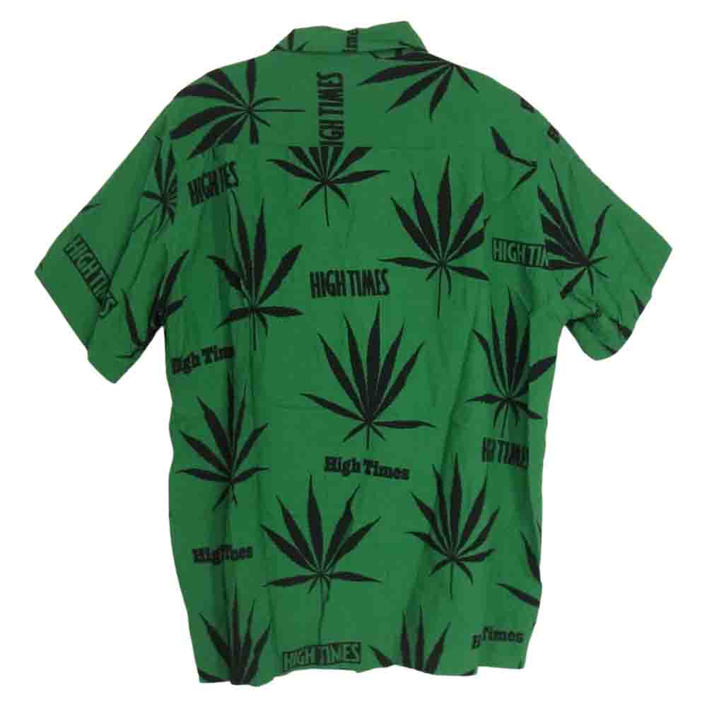 WACKO MARIA ワコマリア HIGHTIMES-WM-HI03 HIGHTIMES HAWAIIAN SHIRT TYPE-3 ハイタイムズ ハワイアン 半袖 アロハ シャツ グリーン系 M【中古】