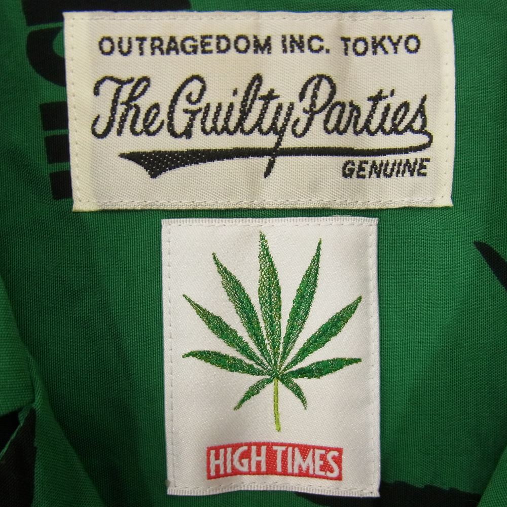WACKO MARIA ワコマリア HIGHTIMES-WM-HI03 HIGHTIMES HAWAIIAN SHIRT TYPE-3 ハイタイムズ ハワイアン 半袖 アロハ シャツ グリーン系 M【中古】
