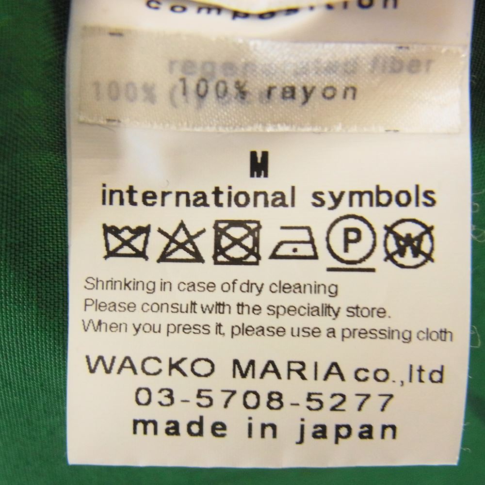 WACKO MARIA ワコマリア HIGHTIMES-WM-HI03 HIGHTIMES HAWAIIAN SHIRT TYPE-3 ハイタイムズ ハワイアン 半袖 アロハ シャツ グリーン系 M【中古】