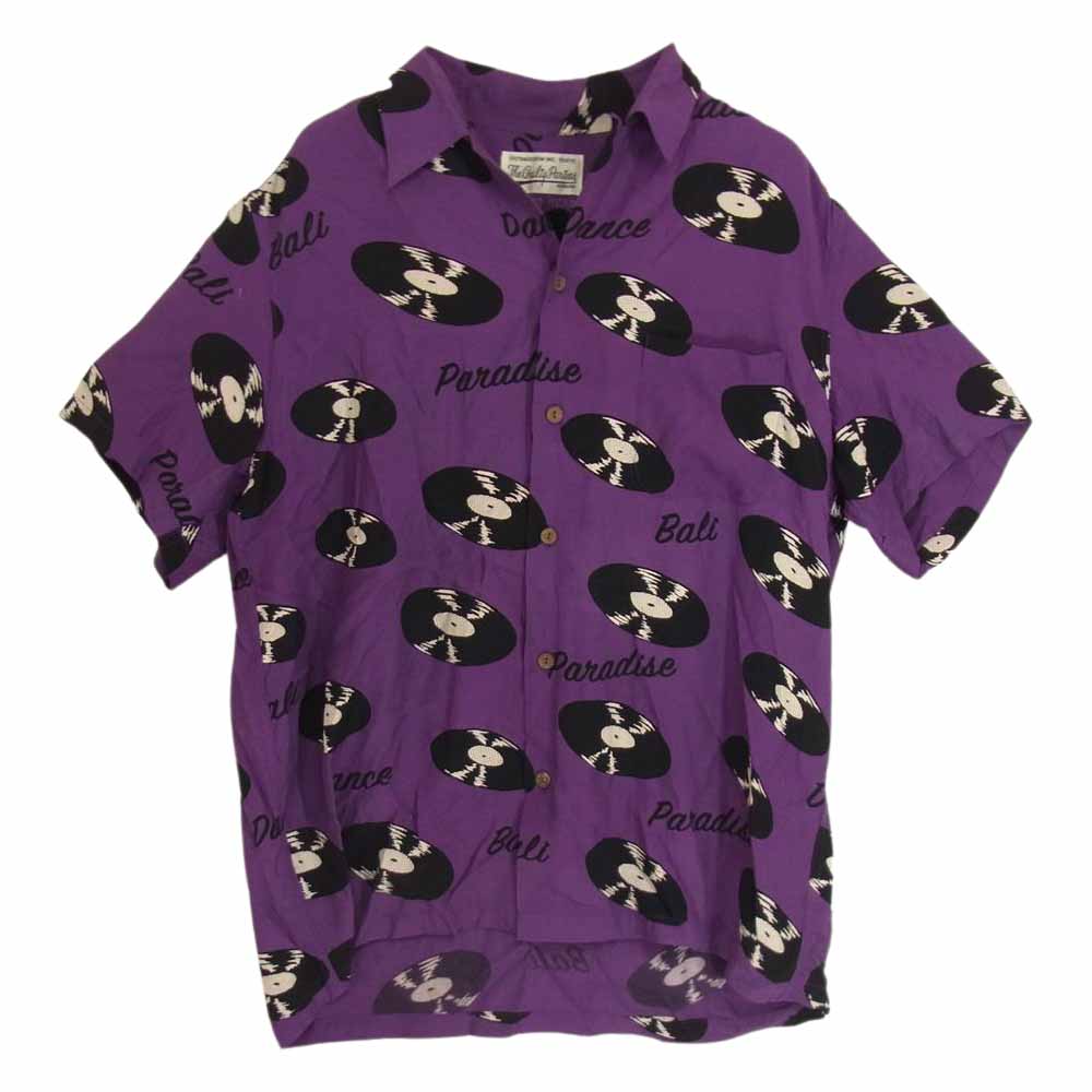 WACKO MARIA ワコマリア 20SS × potato head ポテトヘッド ハワイアン 半袖 アロハ シャツ パープル系 L【中古】
