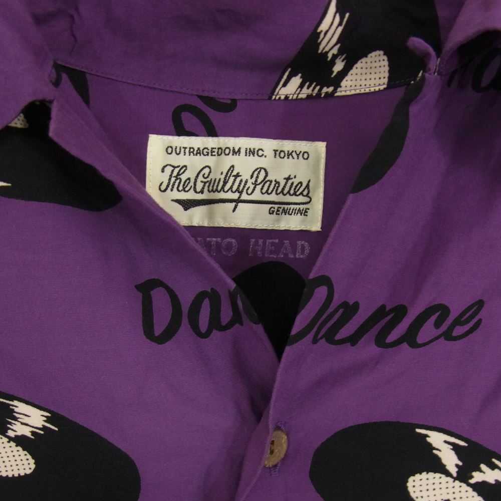 WACKO MARIA ワコマリア 20SS × potato head ポテトヘッド ハワイアン 半袖 アロハ シャツ パープル系 L【中古】