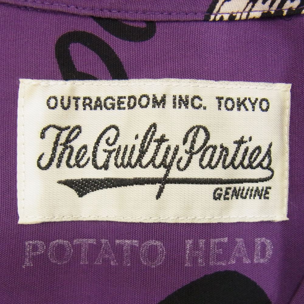WACKO MARIA ワコマリア 20SS × potato head ポテトヘッド ハワイアン 半袖 アロハ シャツ パープル系 L【中古】