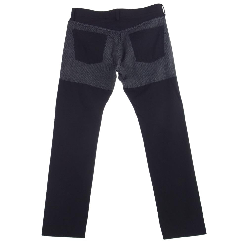 COMME des GARCONS HOMME コムデギャルソンオム AD2009 ウール リネン 6B 異素材切替 テーラードジャケット スラックスパンツ セットアップ ブラック系 ダークグレー系 S【中古】