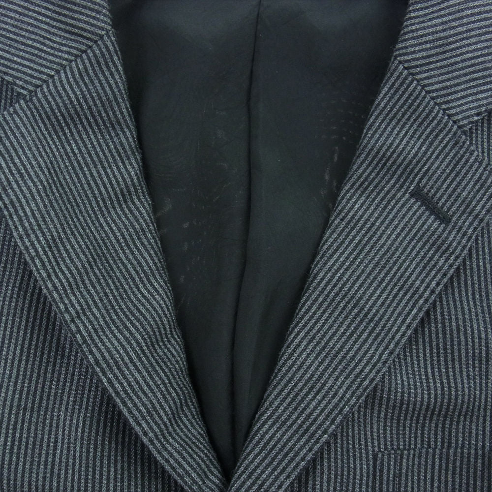 COMME des GARCONS HOMME コムデギャルソンオム AD2009 ウール リネン 6B 異素材切替 テーラードジャケット スラックスパンツ セットアップ ブラック系 ダークグレー系 S【中古】