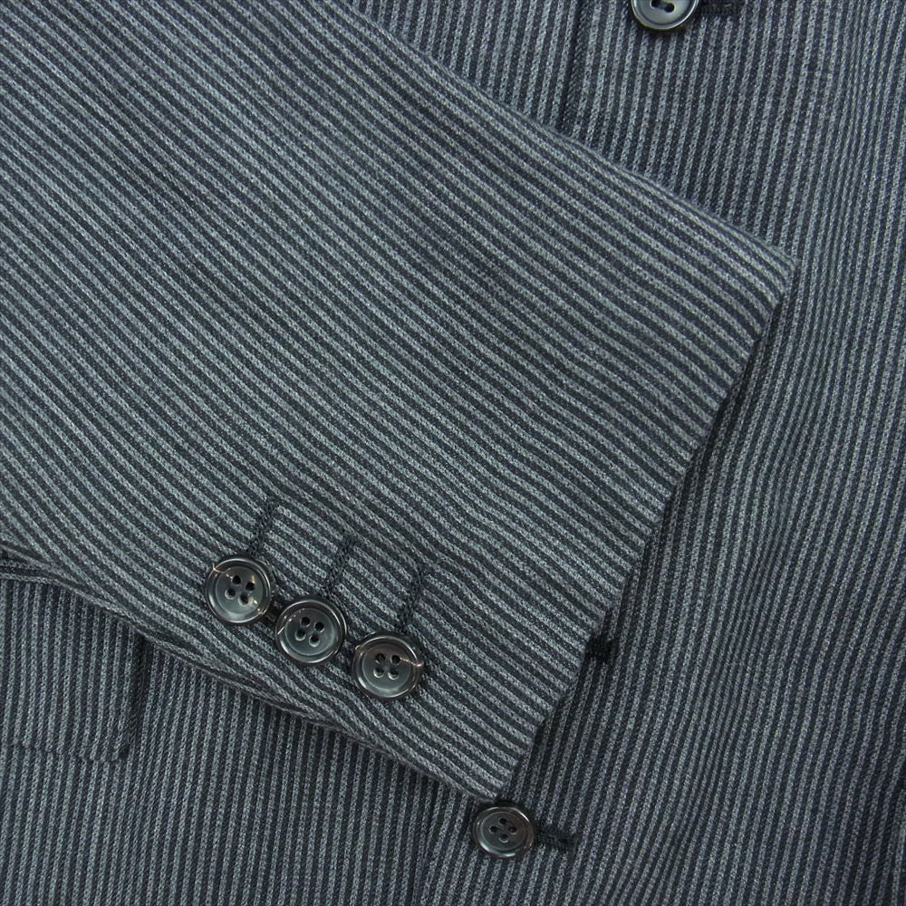 COMME des GARCONS HOMME コムデギャルソンオム AD2009 ウール リネン 6B 異素材切替 テーラードジャケット スラックスパンツ セットアップ ブラック系 ダークグレー系 S【中古】