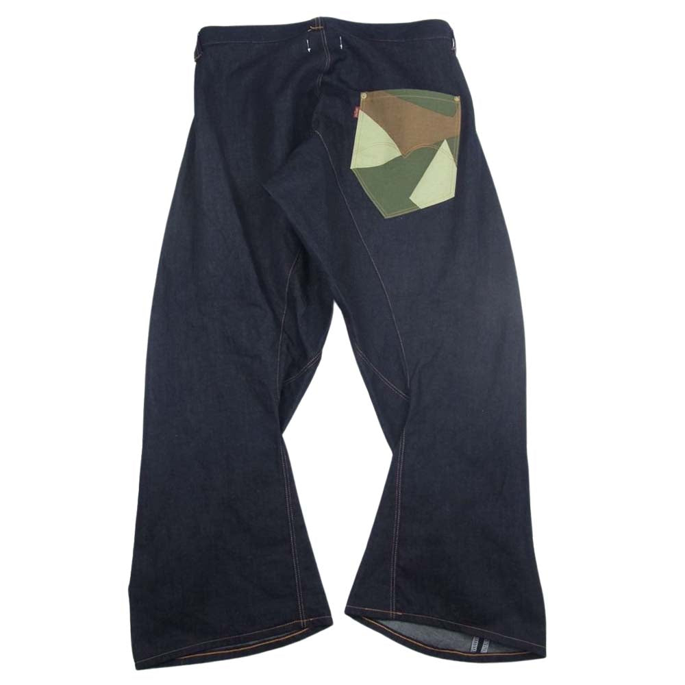 JUNYA WATANABE COMME des GARCONS MAN ジュンヤワタナベコムデギャルソンマン 19SS WC-P922 eYe アイ LEVI'S リーバイス 立体裁断 綿リネン Wネーム カモポケット デニムパンツ インディゴブルー系 M【美品】【中古】