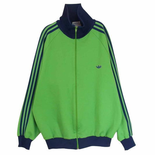 adidas アディダス ADS-4F  デサント製 80s トレフォイルロゴ トラック ジャケット グリーン系 7号【中古】