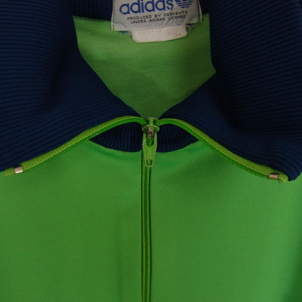 adidas アディダス ADS-4F  デサント製 80s トレフォイルロゴ トラック ジャケット グリーン系 7号【中古】
