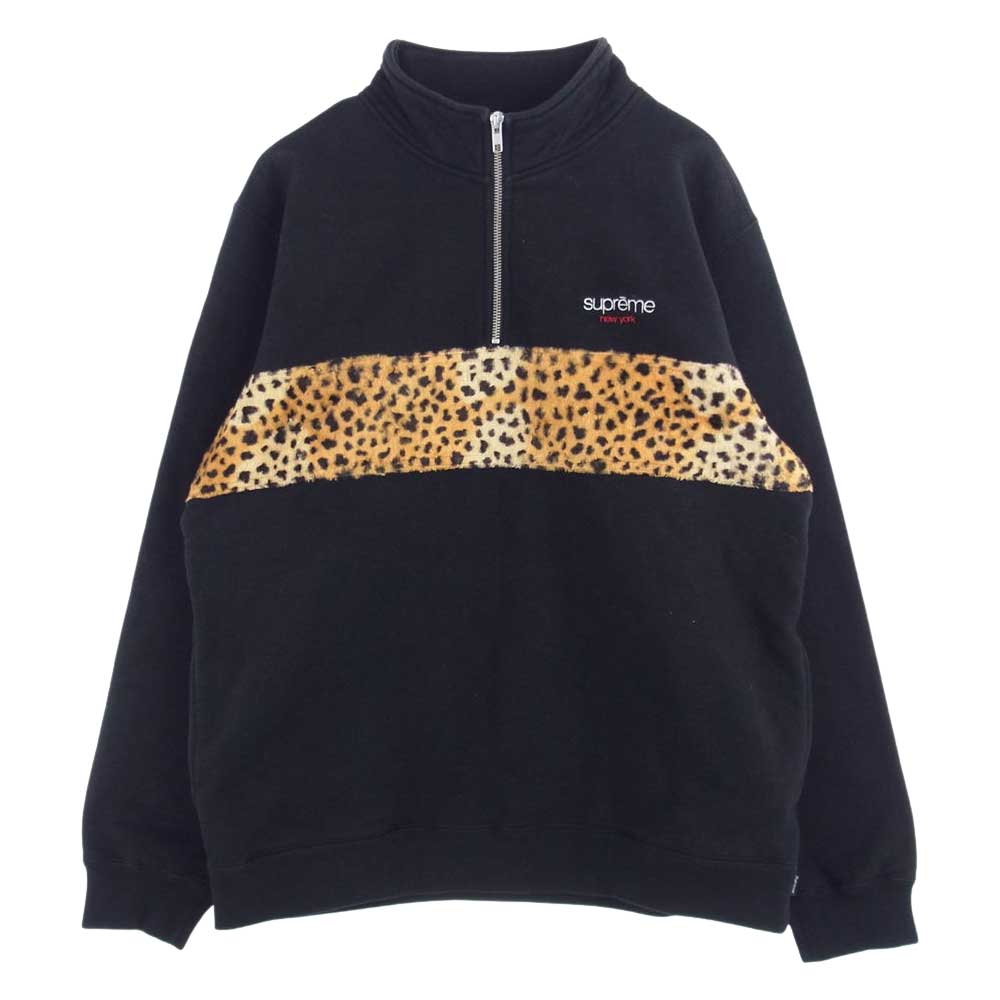 Supreme シュプリーム 18AW Leopard Panel Half Zip Sweatshirt