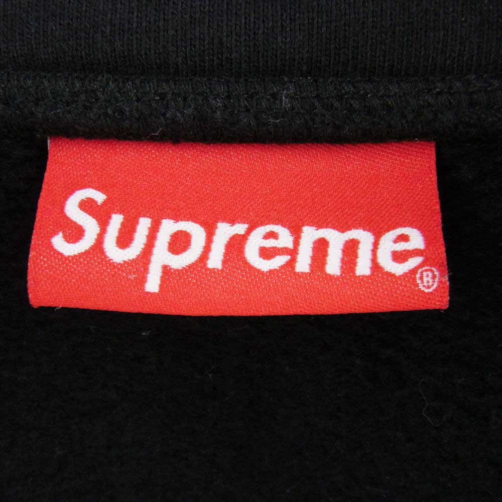 Supreme シュプリーム 18AW Leopard Panel Half Zip Sweatshirt レオパード パネル ハーフジップ スウェット ブラック系 L【中古】