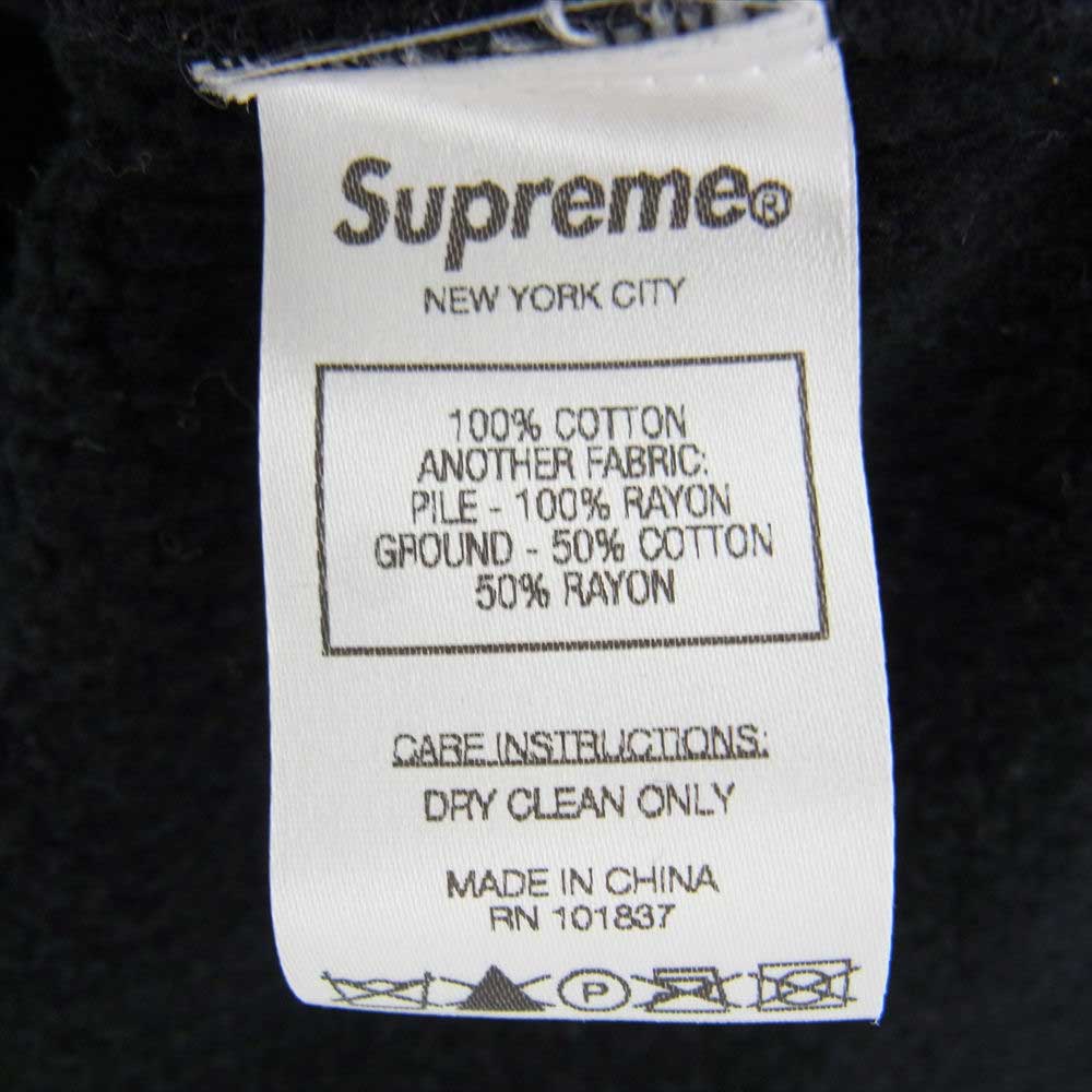 Supreme シュプリーム 18AW Leopard Panel Half Zip Sweatshirt レオパード パネル ハーフジップ スウェット ブラック系 L【中古】