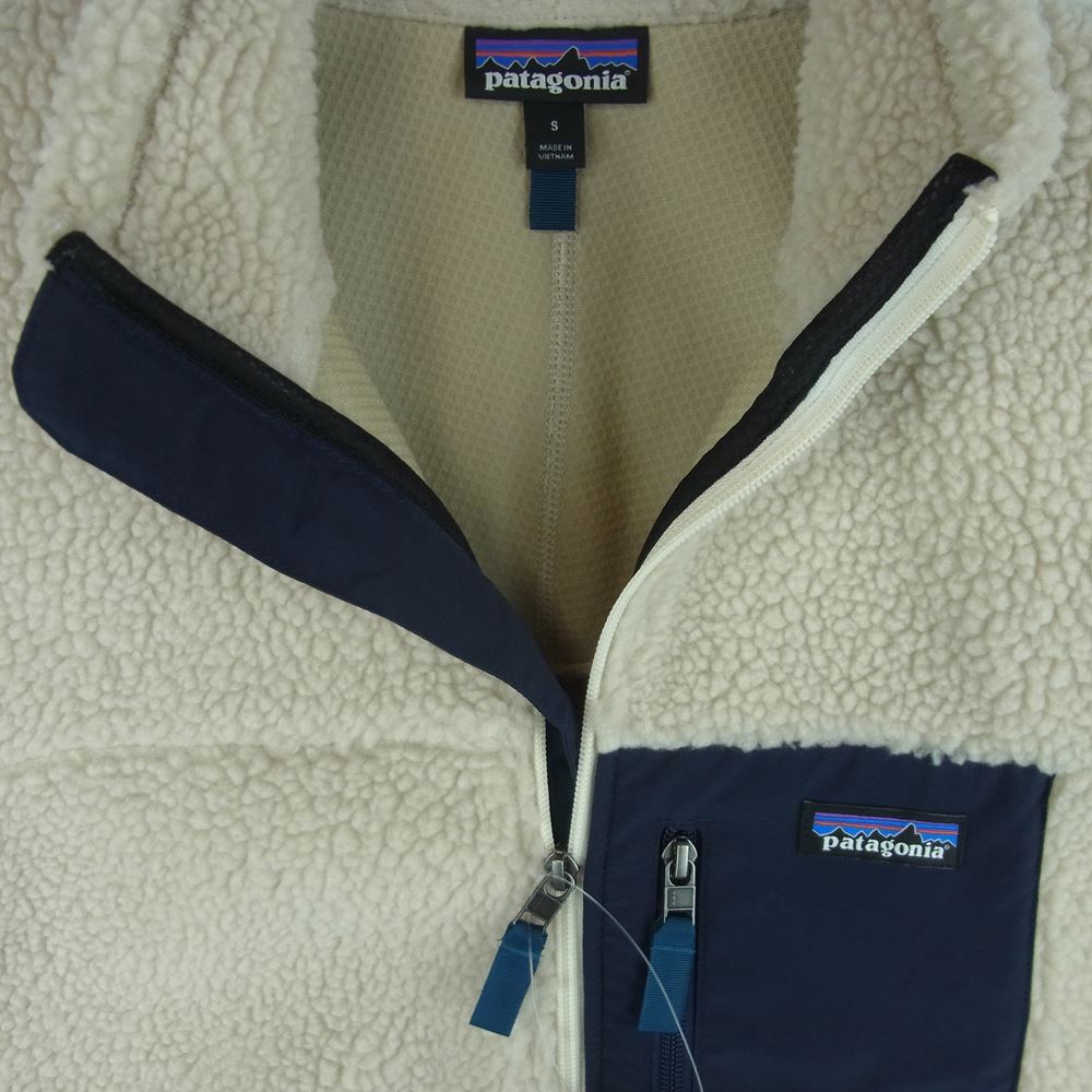 patagonia パタゴニア 19AW 23056 Classic Retro X Jacket クラシック レトロ フリース ジャケット ベージュ系 ネイビー系 S【中古】