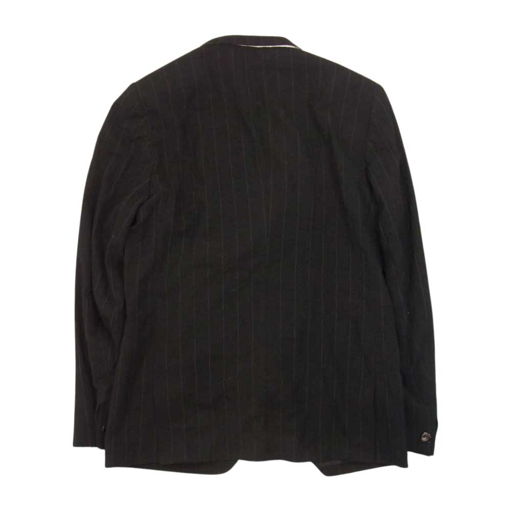 MIHARA YASUHIRO ミハラヤスヒロ 19SS A04JK041 IN VEST AIR WOOL JACKET インベスト レイヤード ストライプ エアーウール ジャケット ブラック系 48【中古】