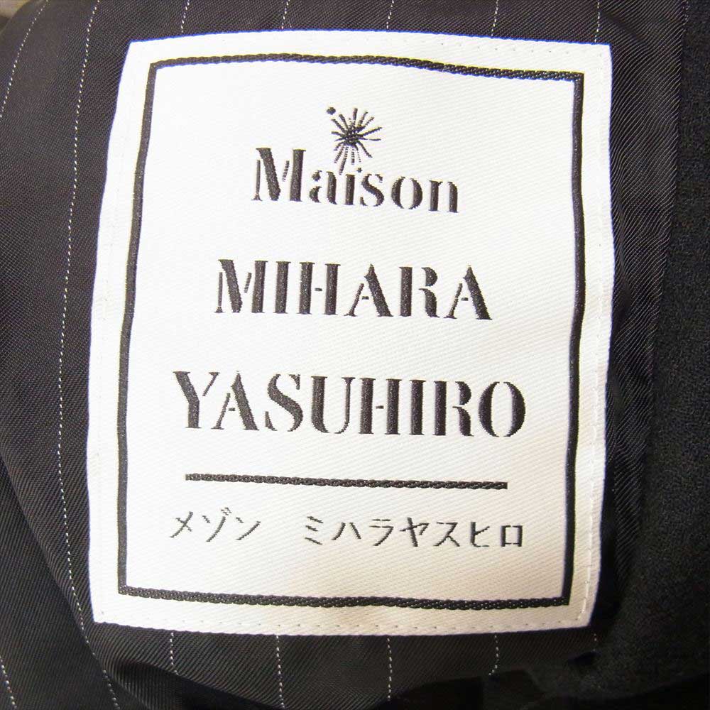 MIHARA YASUHIRO ミハラヤスヒロ 19SS A04JK041 IN VEST AIR WOOL JACKET インベスト レイヤード ストライプ エアーウール ジャケット ブラック系 48【中古】