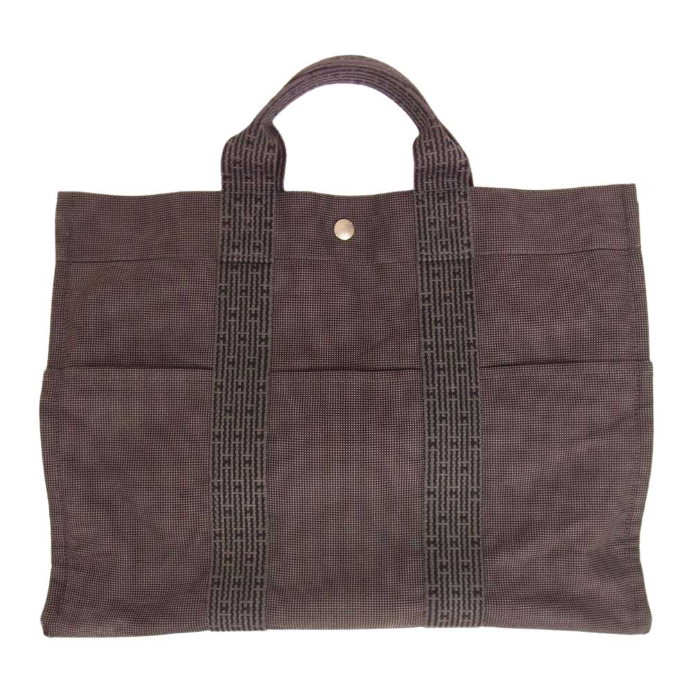 HERMES エルメス トートPM エールライン ハンドバッグ グレー系【中古】