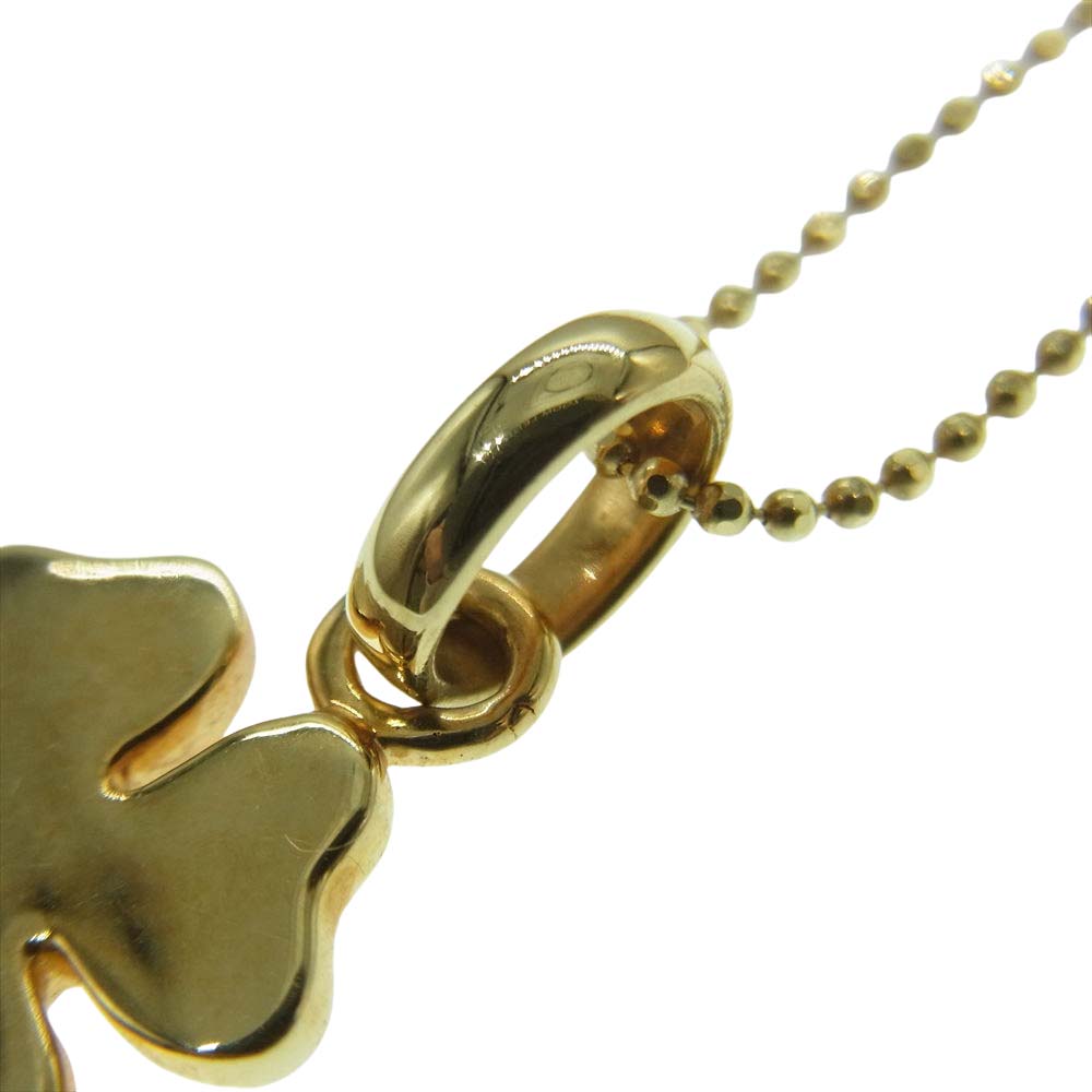 リンクスオブロンドン 購入店保証書付属 K18 750 1P ダイヤ クローバー モチーフ ネックレス ゴールド系【中古】