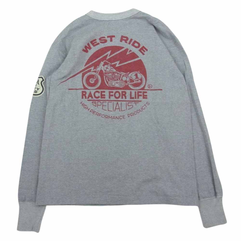ウエストライド RACE FOR LIFE クルーネック リブ スウェット トレーナー グレー系 36【中古】