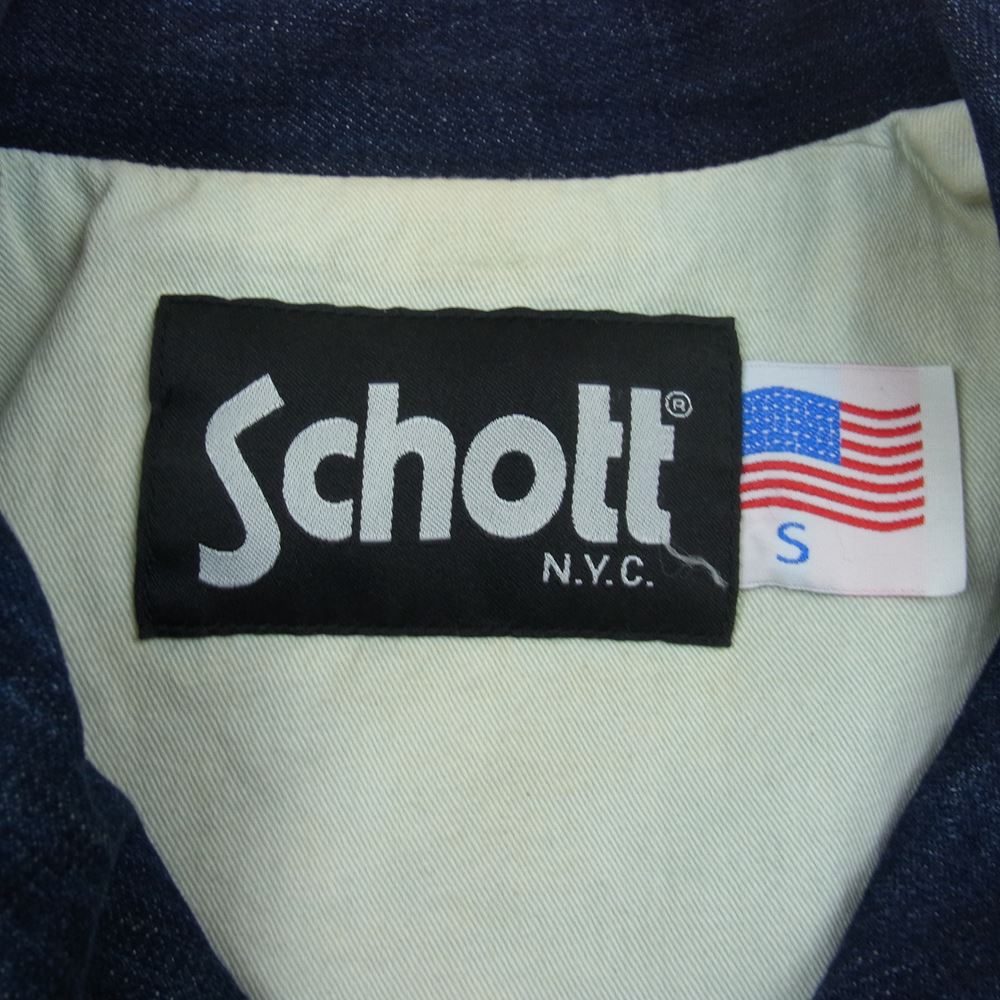 schott ショット 3162023 デニム ダブルライダースジャケット インディゴブルー系 S【中古】