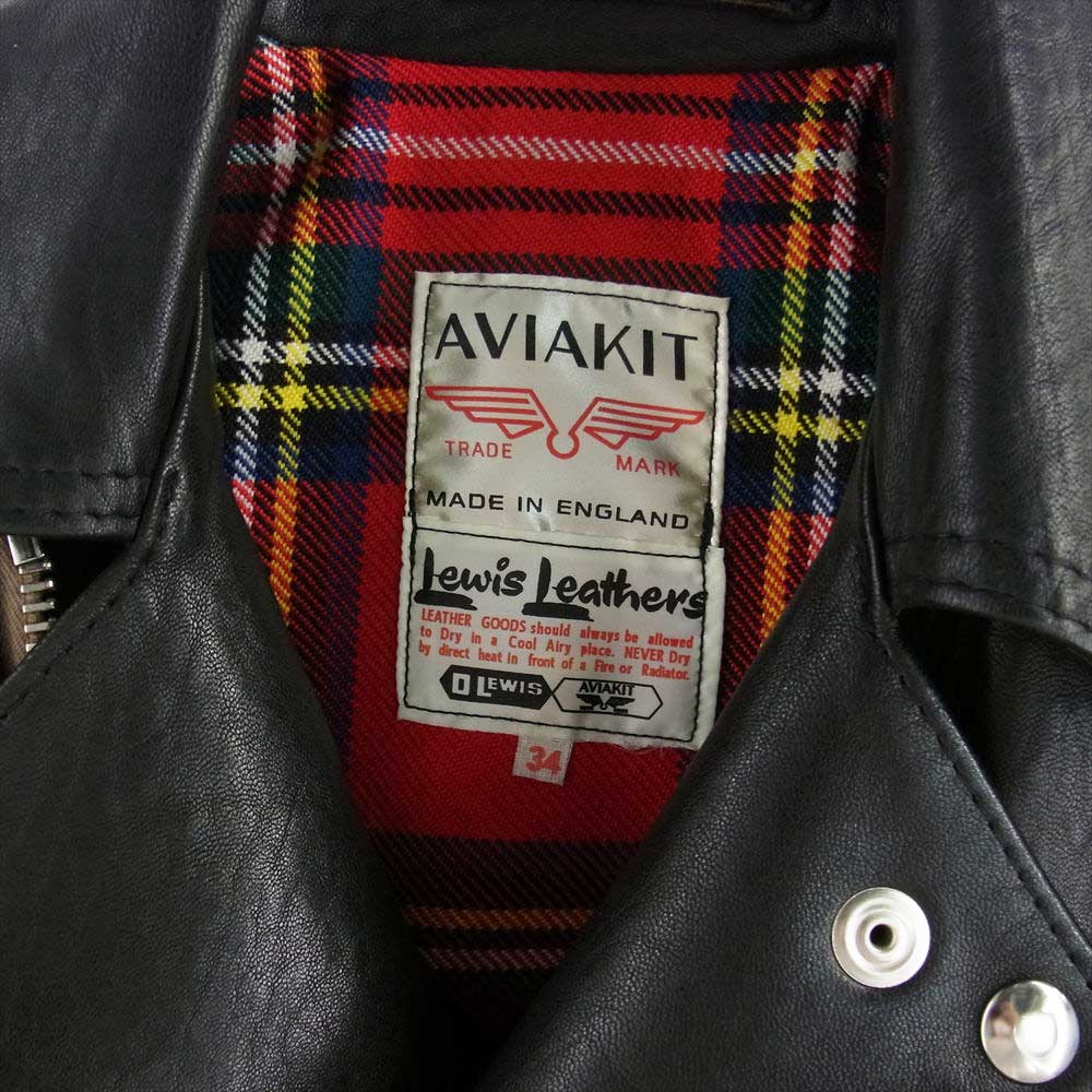 Lewis Leathers ルイスレザー 441T CYCLONE サイクロン タイトフィット シープスキン ライダース ジャケット ブラック系 34【中古】
