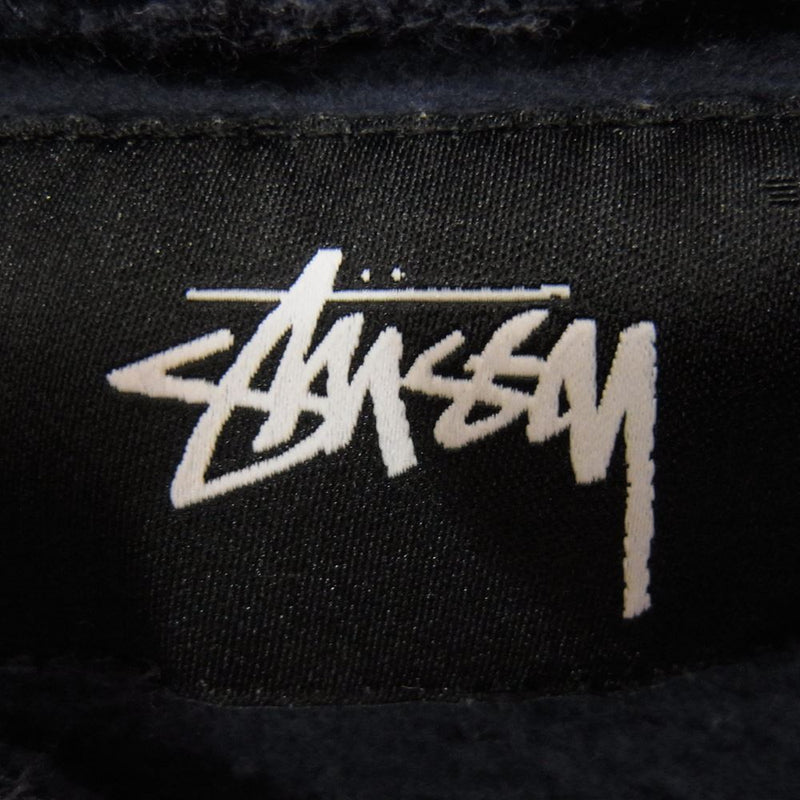 STUSSY ステューシー フロント ロゴ刺繍 プルオーバー パーカー フーディ ネイビー系 L【中古】 – ブランド古着 LIFE