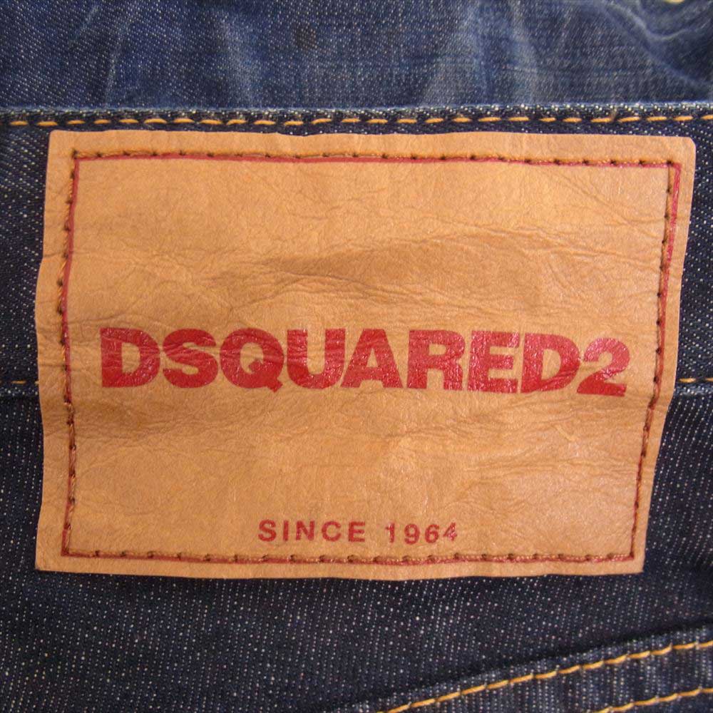 DSQUARED2 ディースクエアード S76LA0002 ダメージ加工 ペイント ボタンフライ デニムパンツ ジーンズ インディゴブルー系 52【中古】