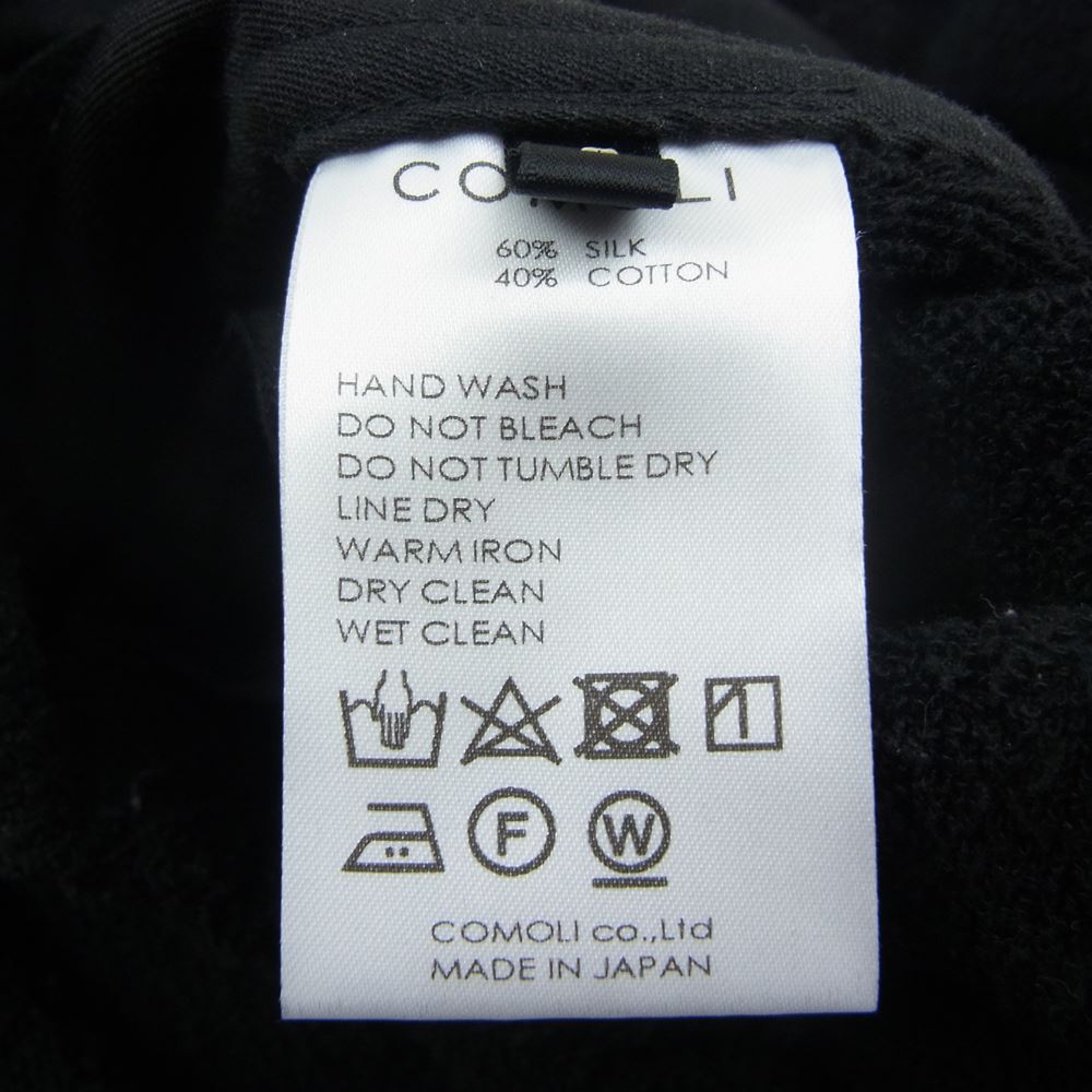COMOLI コモリ 22SS V01-03022 シルクパイル ドローストリング パンツ ブラック系 2【美品】【中古】