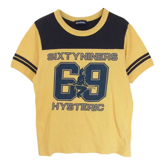 HYSTERIC GLAMOUR ヒステリックグラマー 2CT-4890 SIXTYNINERS ガール プリント 半袖 Tシャツ イエロー系 FREE【中古】