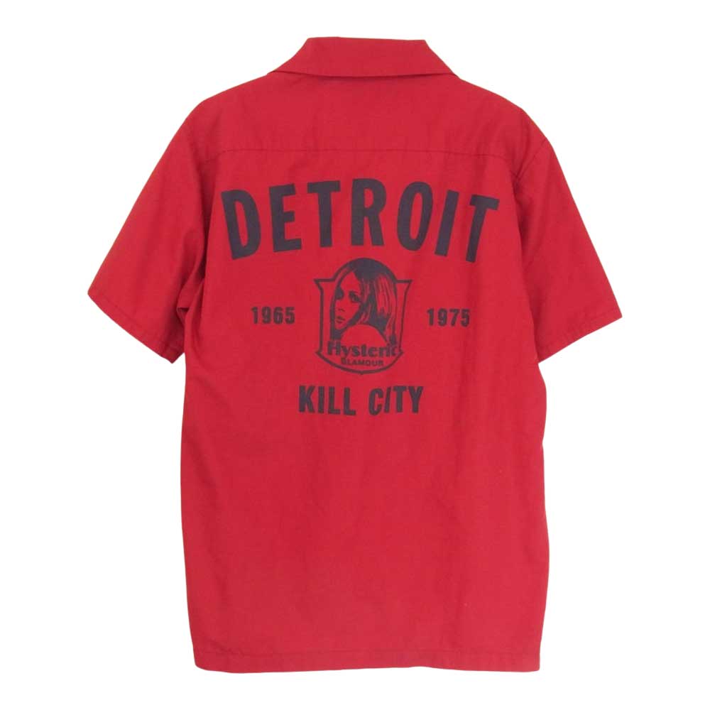 HYSTERIC GLAMOUR ヒステリックグラマー 4AH-1922 ガール バックプリント ボーリング シャツ レッド系 M【中古】