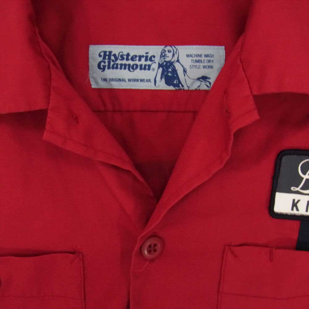 HYSTERIC GLAMOUR ヒステリックグラマー 4AH-1922 ガール バックプリント ボーリング シャツ レッド系 M【中古】