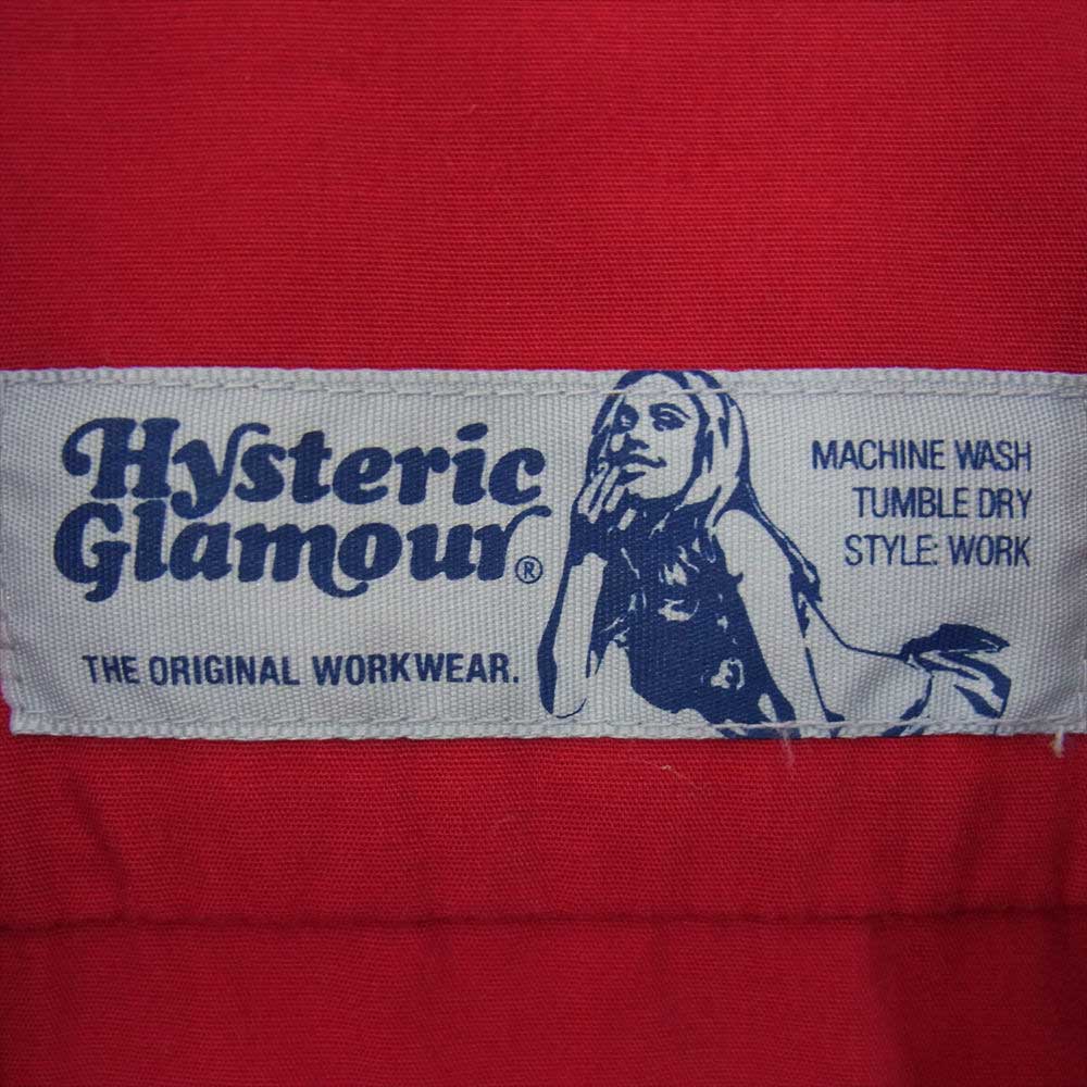 HYSTERIC GLAMOUR ヒステリックグラマー 4AH-1922 ガール バックプリント ボーリング シャツ レッド系 M【中古】