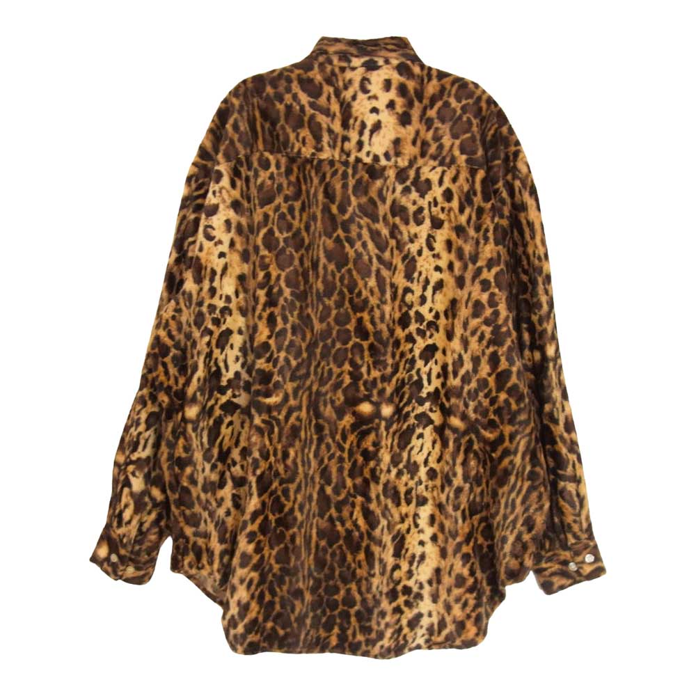 CREAM SODA クリームソーダ 復刻金タグ レオパード オープンカラー シャツ ブラウン系 サイズ表記無【中古】