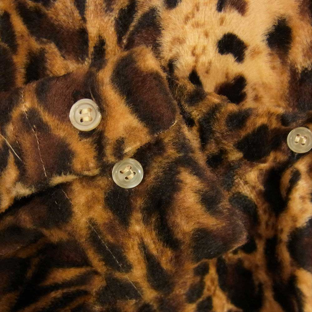 CREAM SODA クリームソーダ 復刻金タグ レオパード オープンカラー シャツ ブラウン系 サイズ表記無【中古】