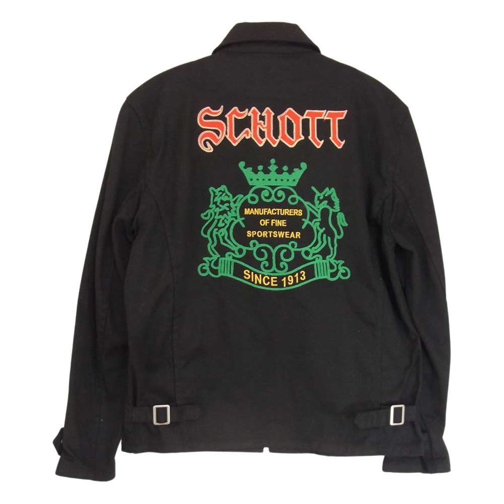 schott ショット 3112001 ヘビーツイル 刺繍 ワークジャケット ブラック系 M【中古】