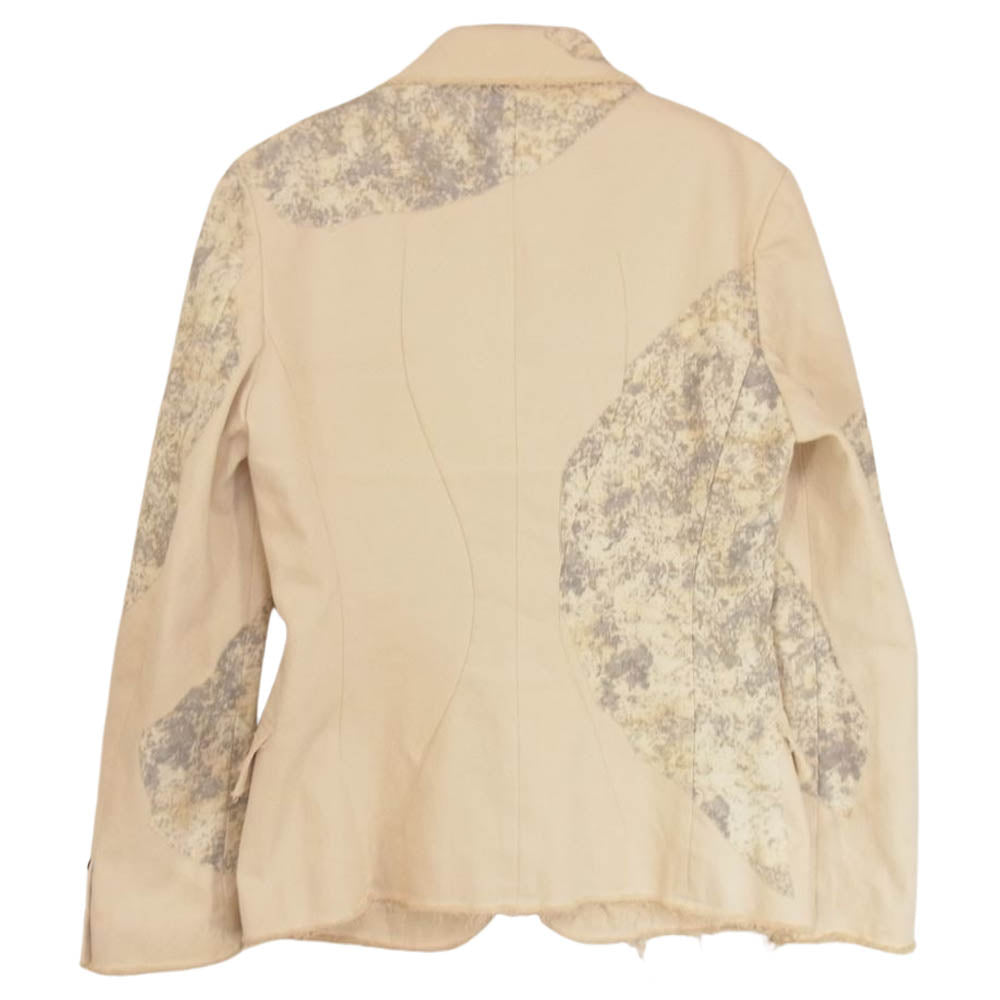 ISSEY MIYAKE イッセイミヤケ IM53FD525 パッチワーク 切替 カットオフ フラワーボタン テーラード ジャケット オフホワイト系 2【中古】